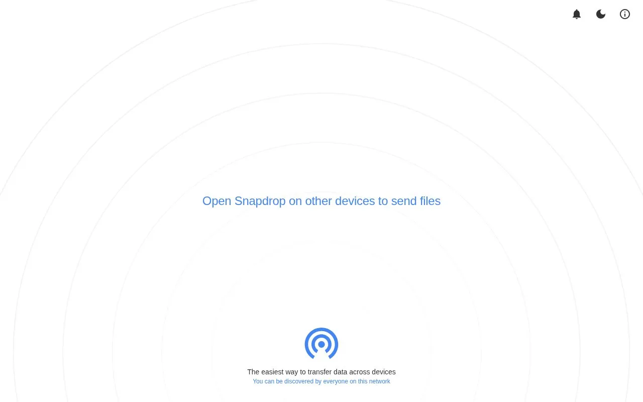 Snapdrop homepage screenshot