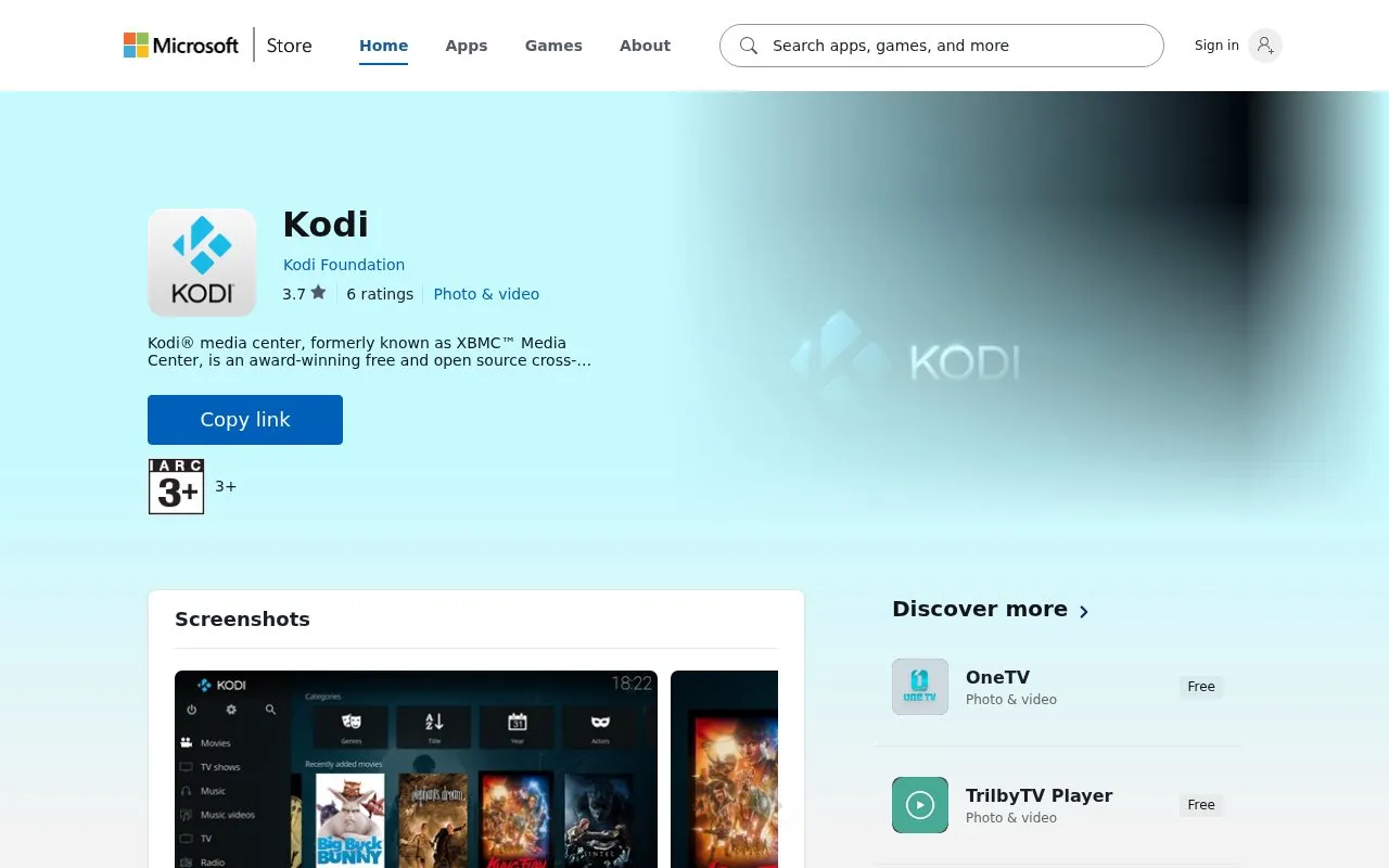 Xbox Kodi homepage screenshot