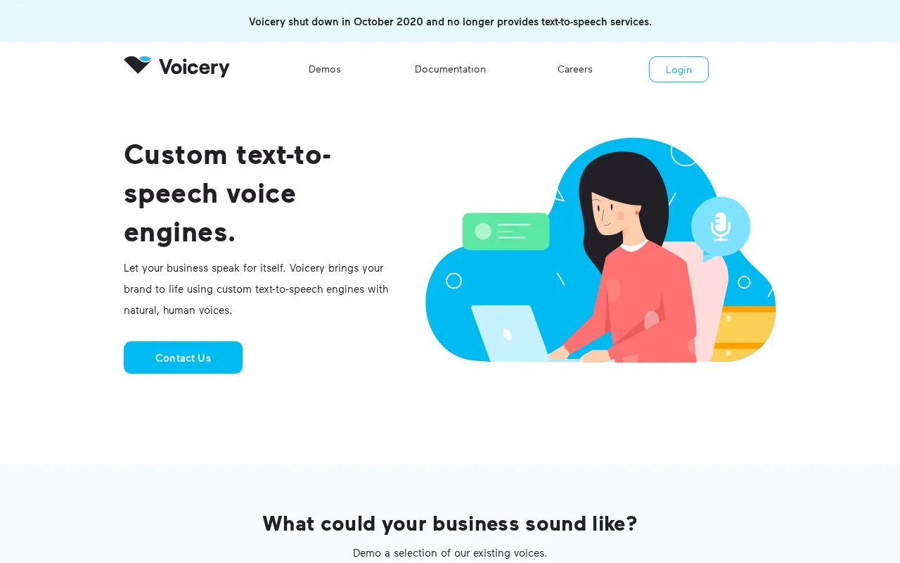 Voicery homepage screenshot