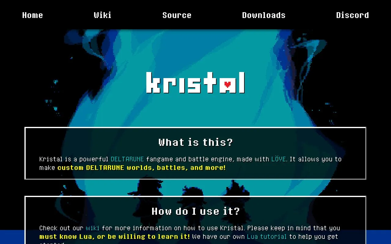 Kristal homepage screenshot