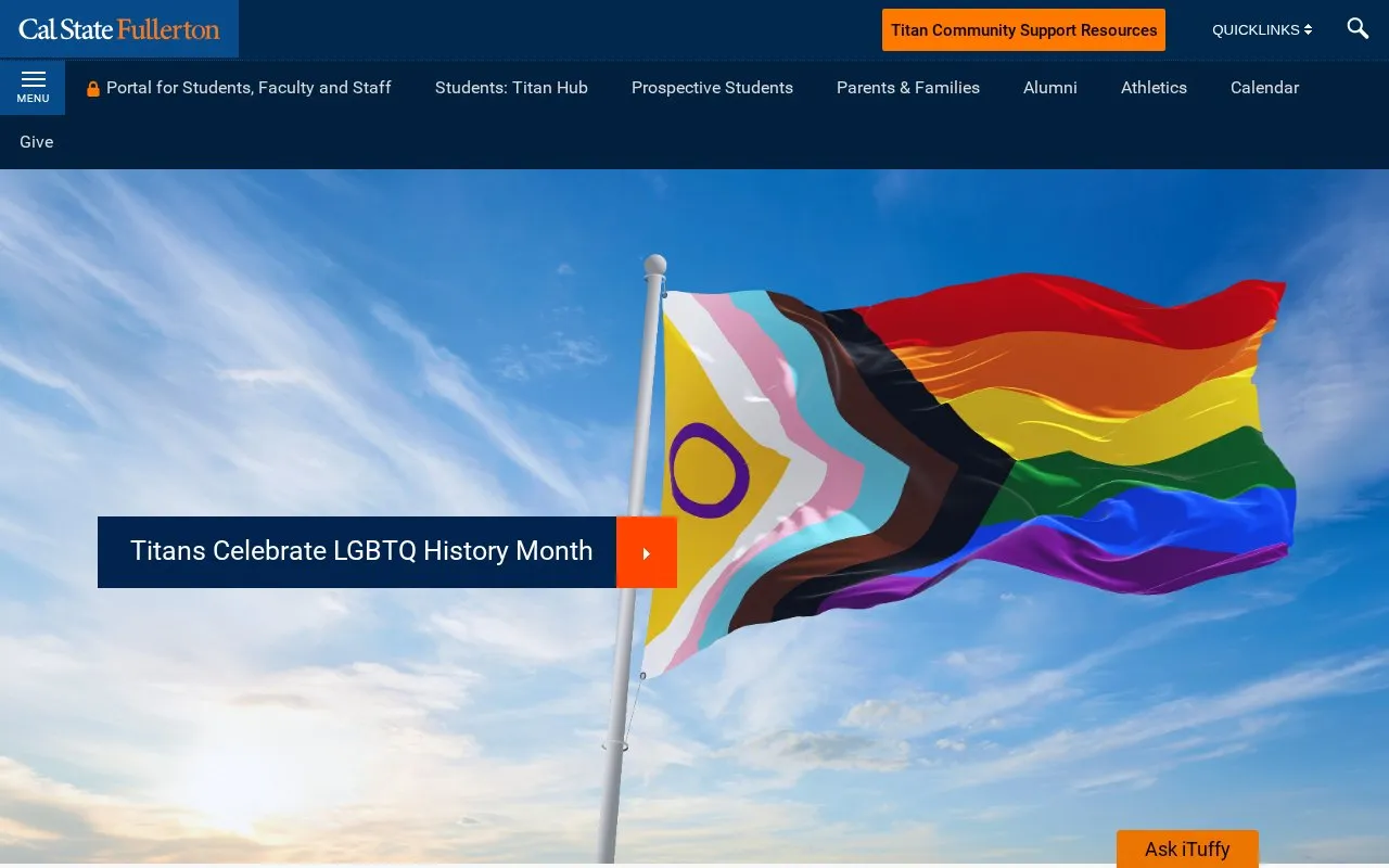 California State University, Fullerton homepage screenshot
