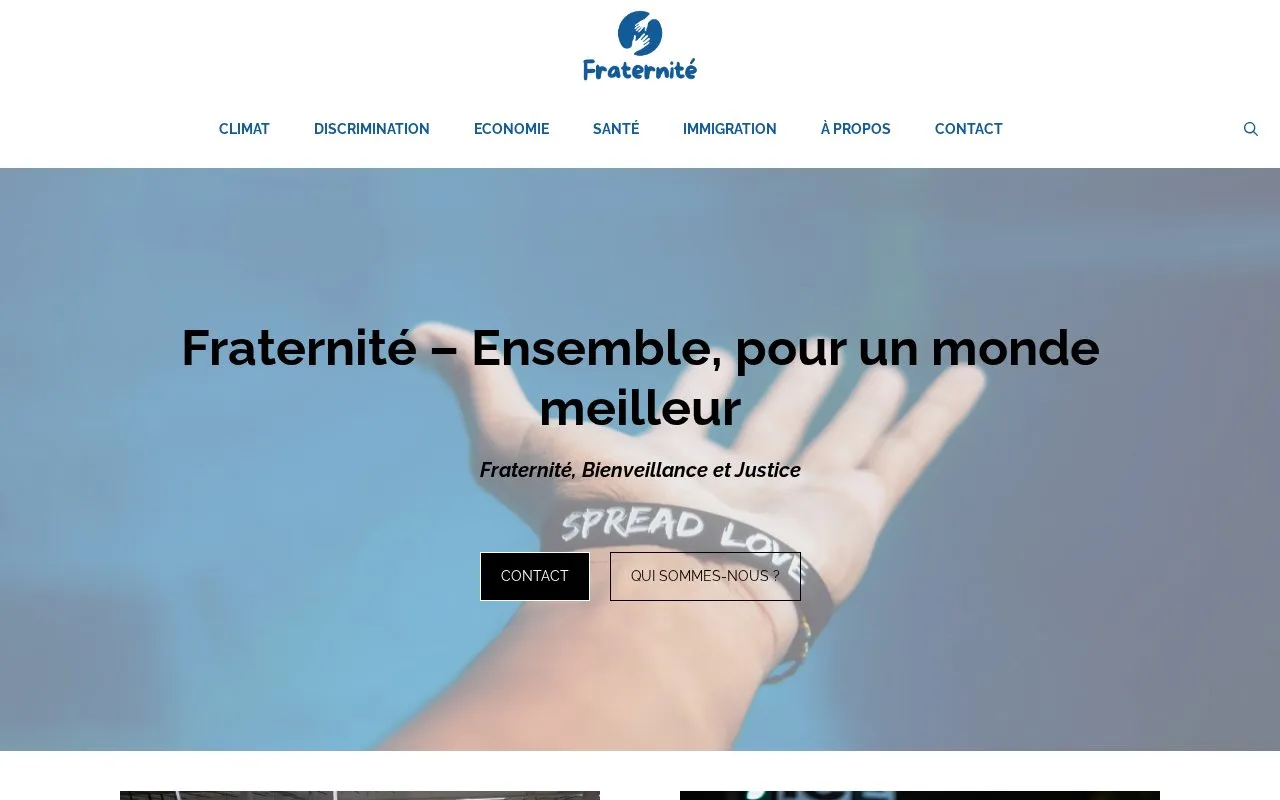 Fraternité homepage screenshot