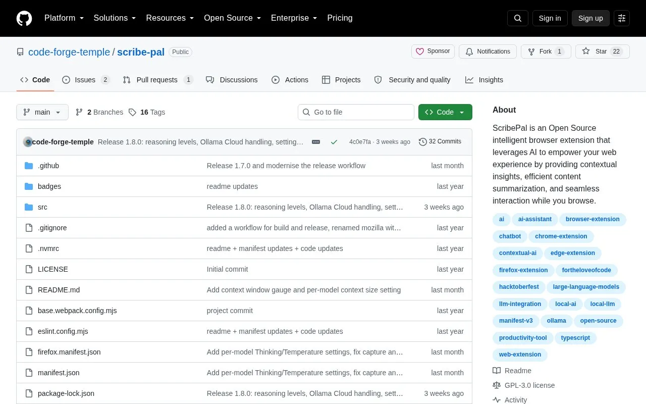 ScribePal homepage screenshot