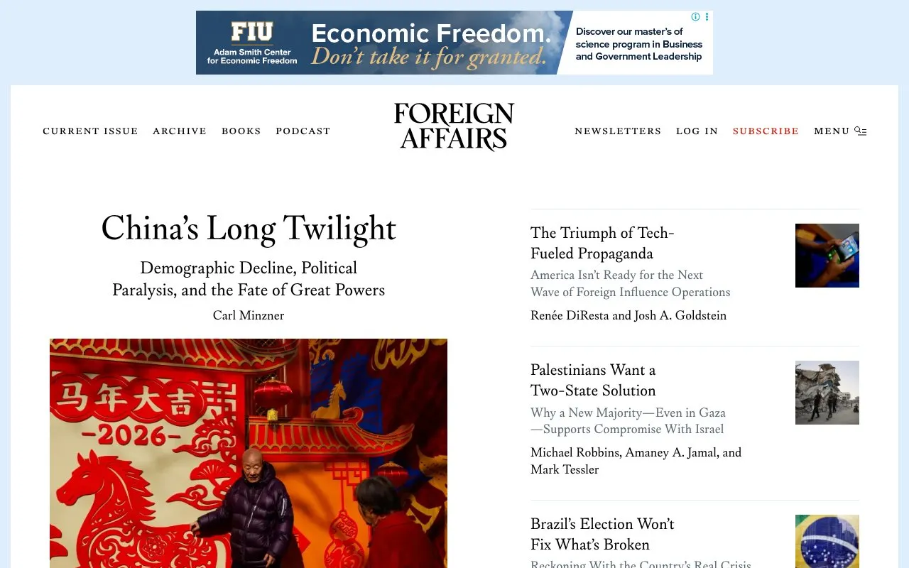 Foreign Affairs homepage screenshot