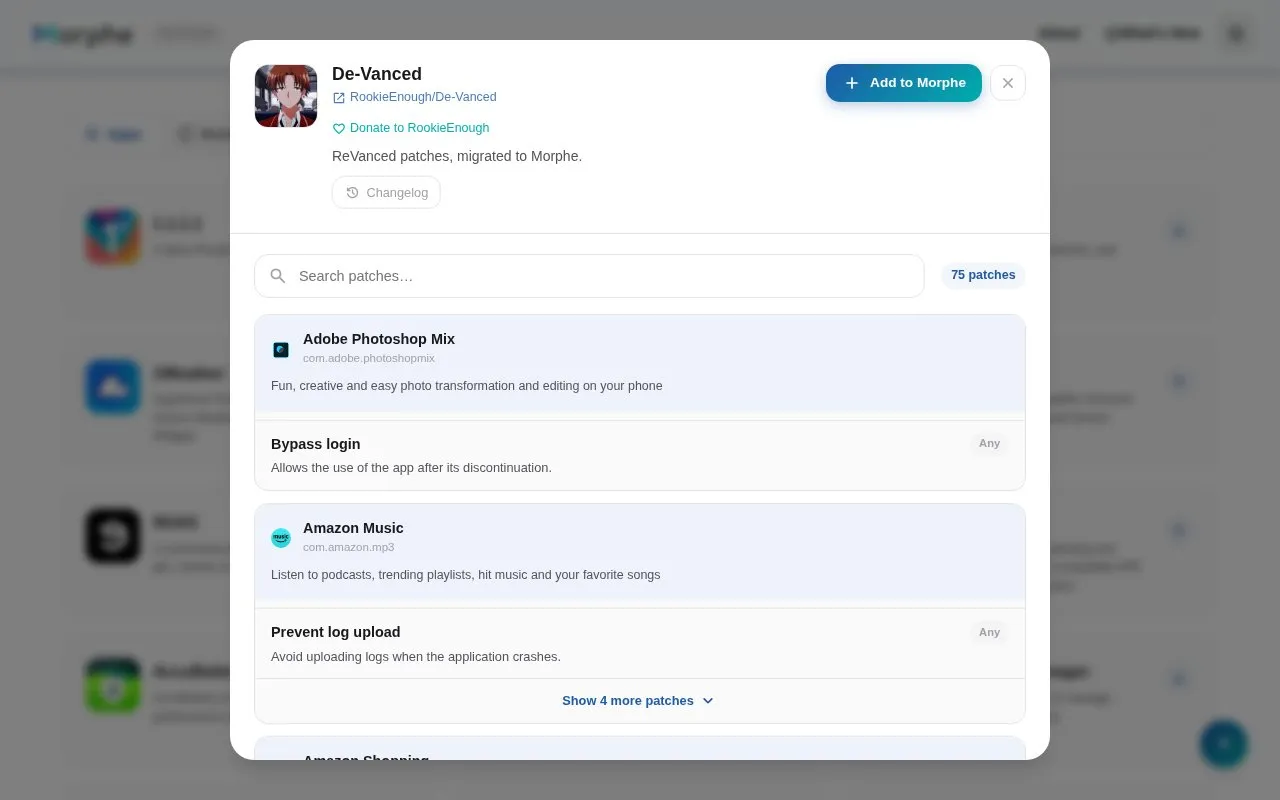 De-Vanced homepage screenshot
