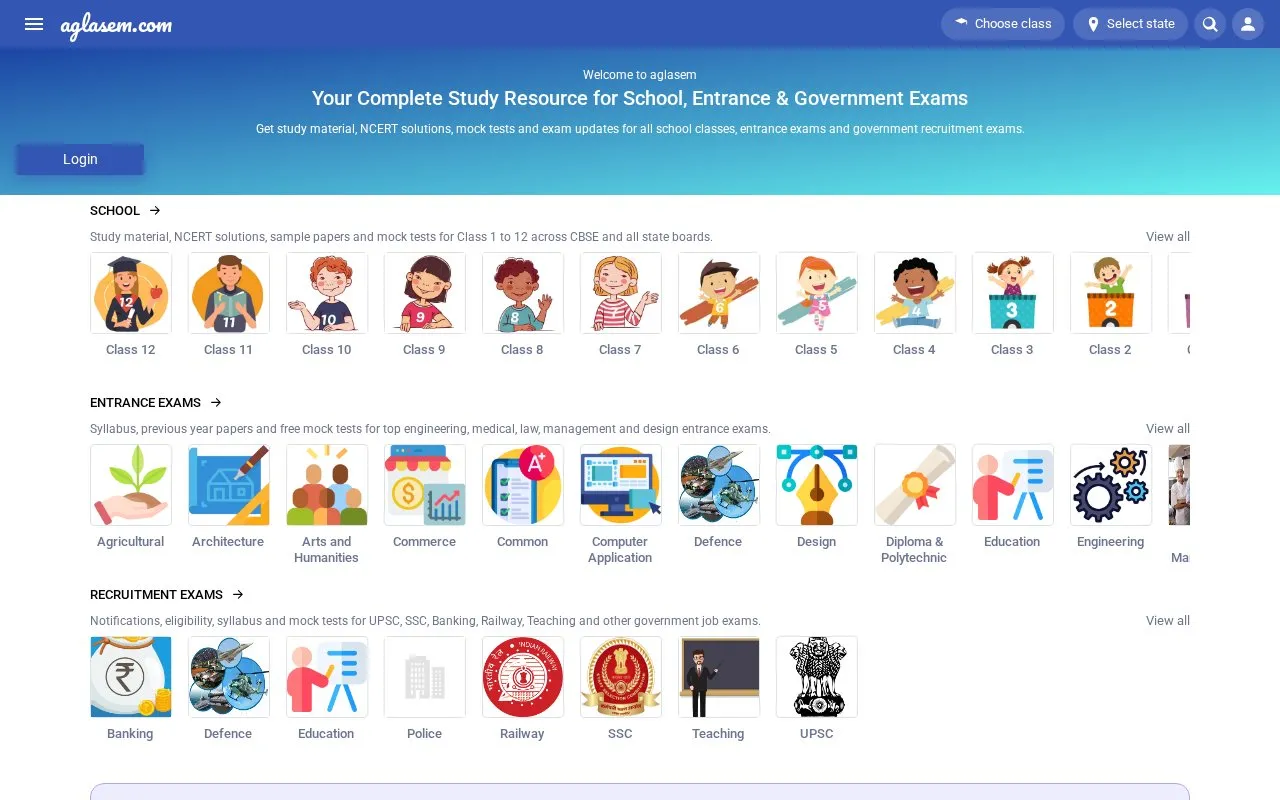 Aglasem homepage screenshot