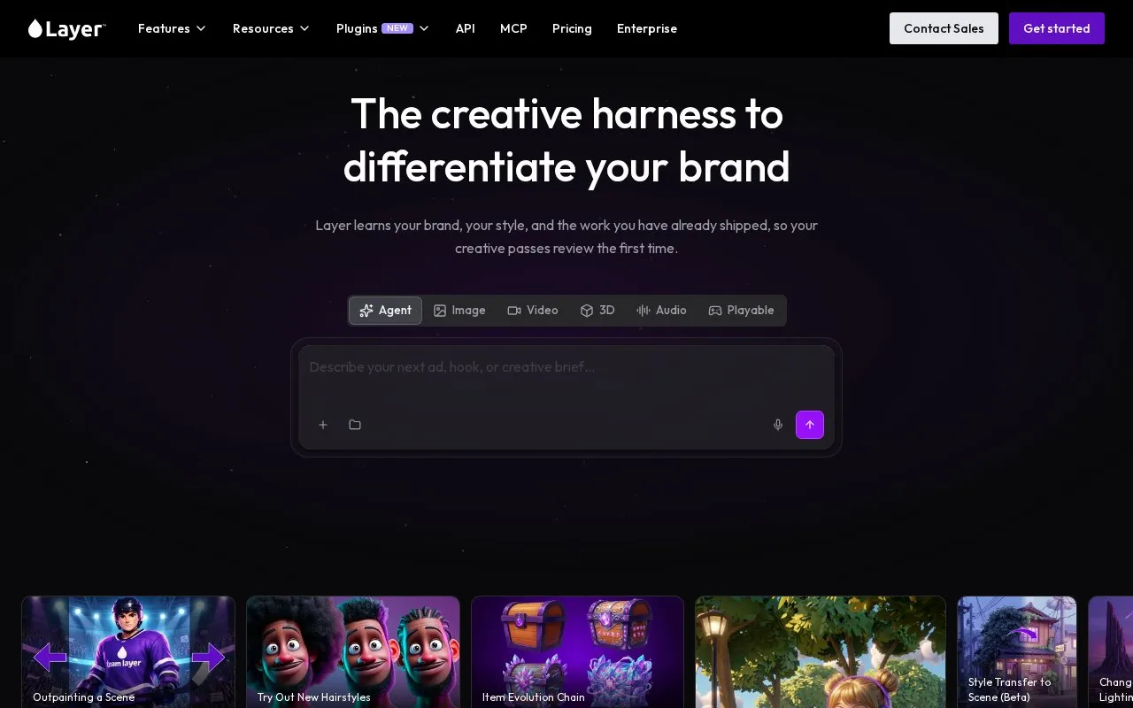 Layer homepage screenshot