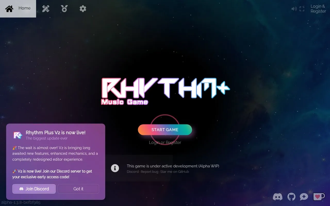 Rhythm Plus homepage screenshot