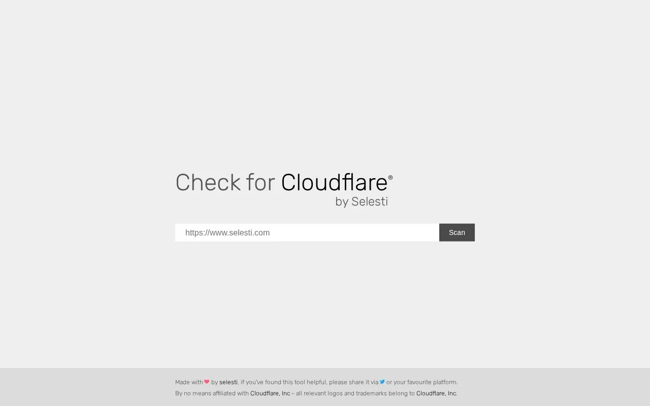 Check for Cloudflare homepage screenshot