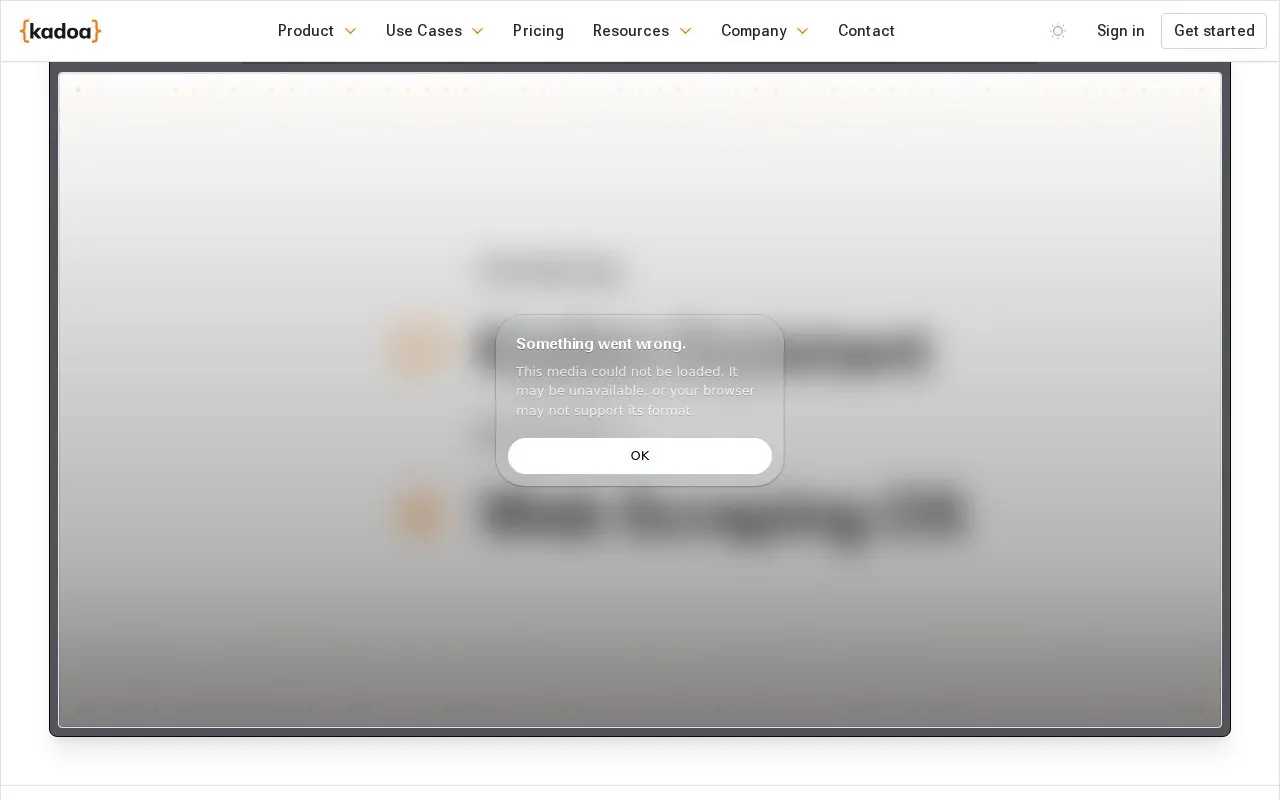 Kadoa homepage screenshot