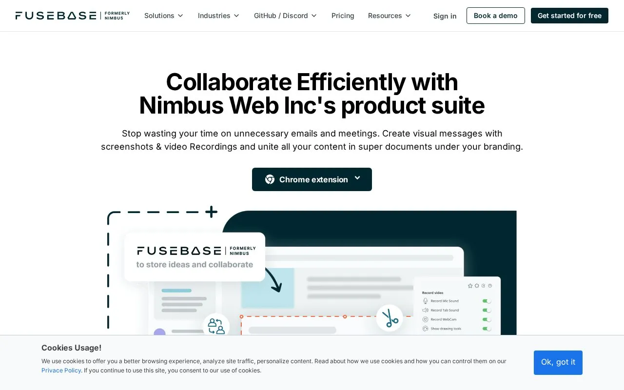 FuseBase Capture homepage screenshot