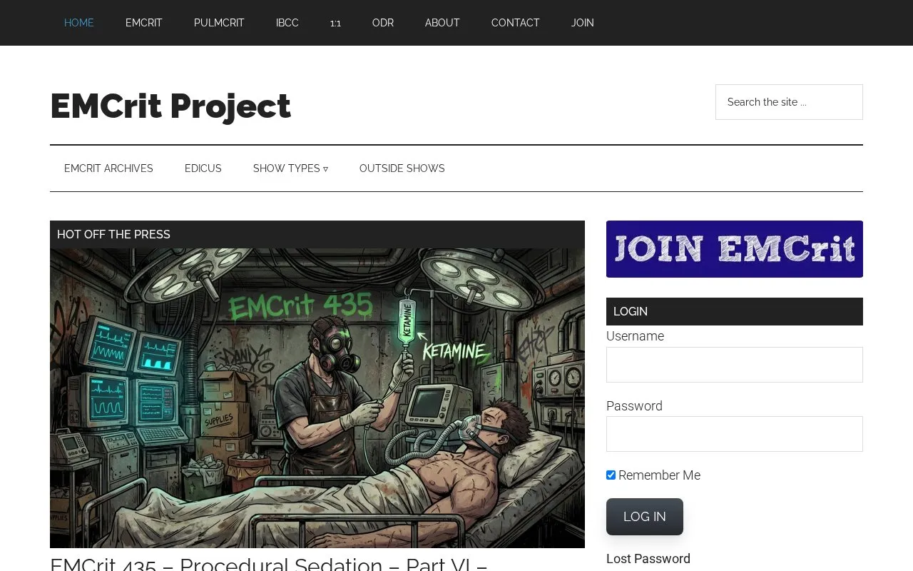 EMCrit homepage screenshot