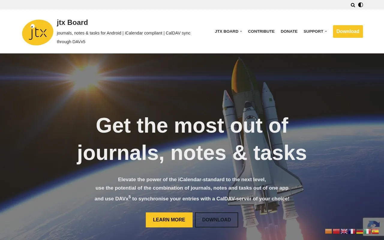JTX homepage screenshot