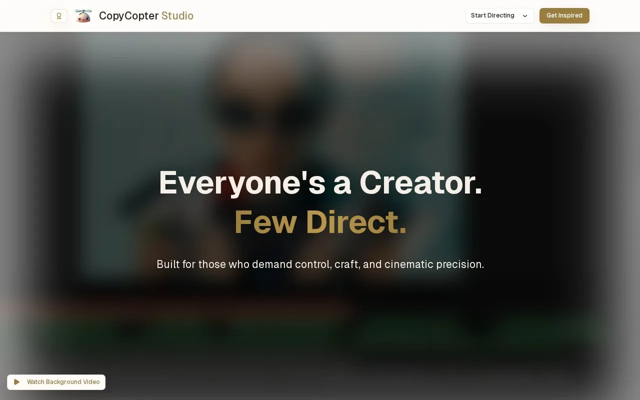 CopyCopter homepage screenshot