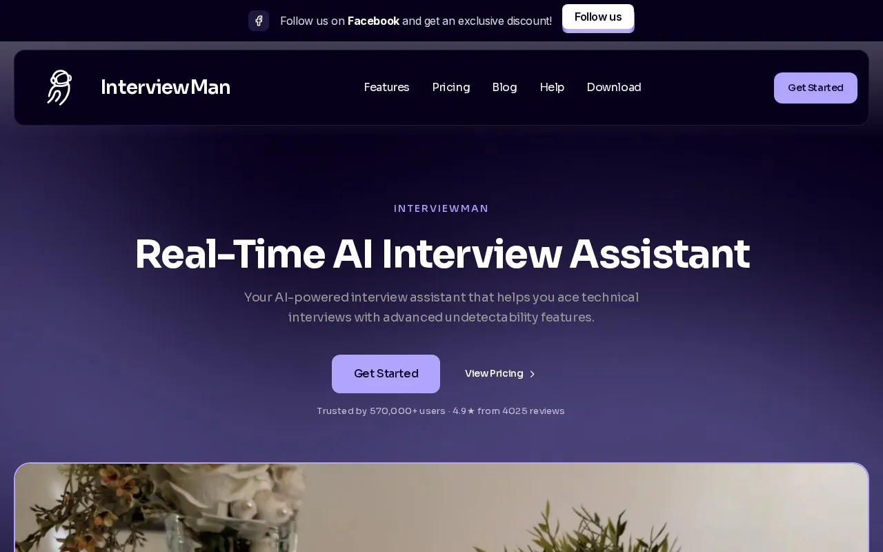 InterviewMan homepage screenshot