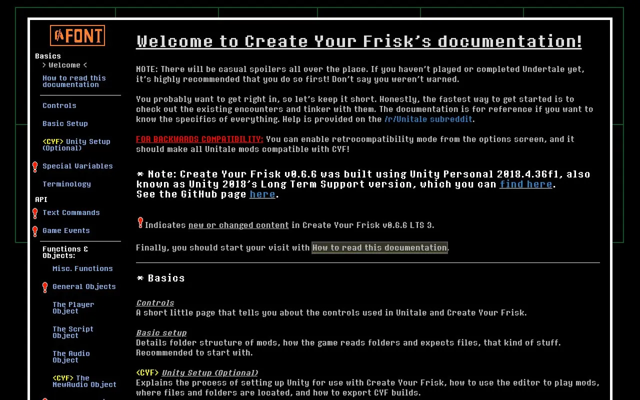 Docs homepage screenshot
