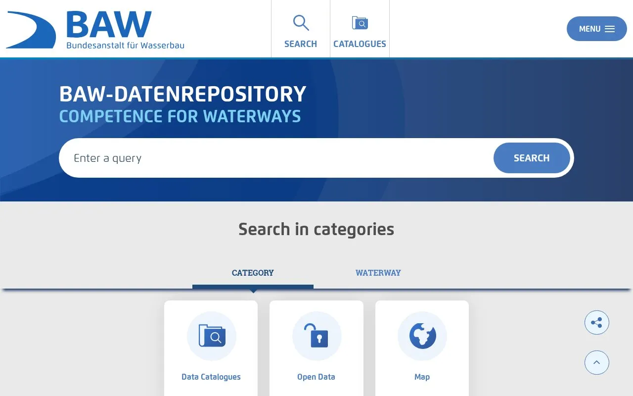 BAW-Datenrepository homepage screenshot