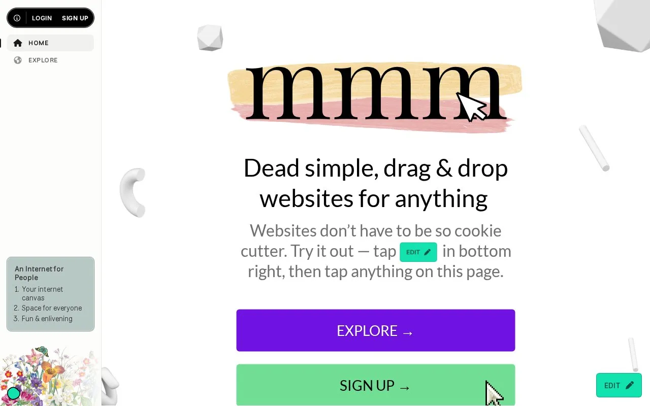 mmm homepage screenshot