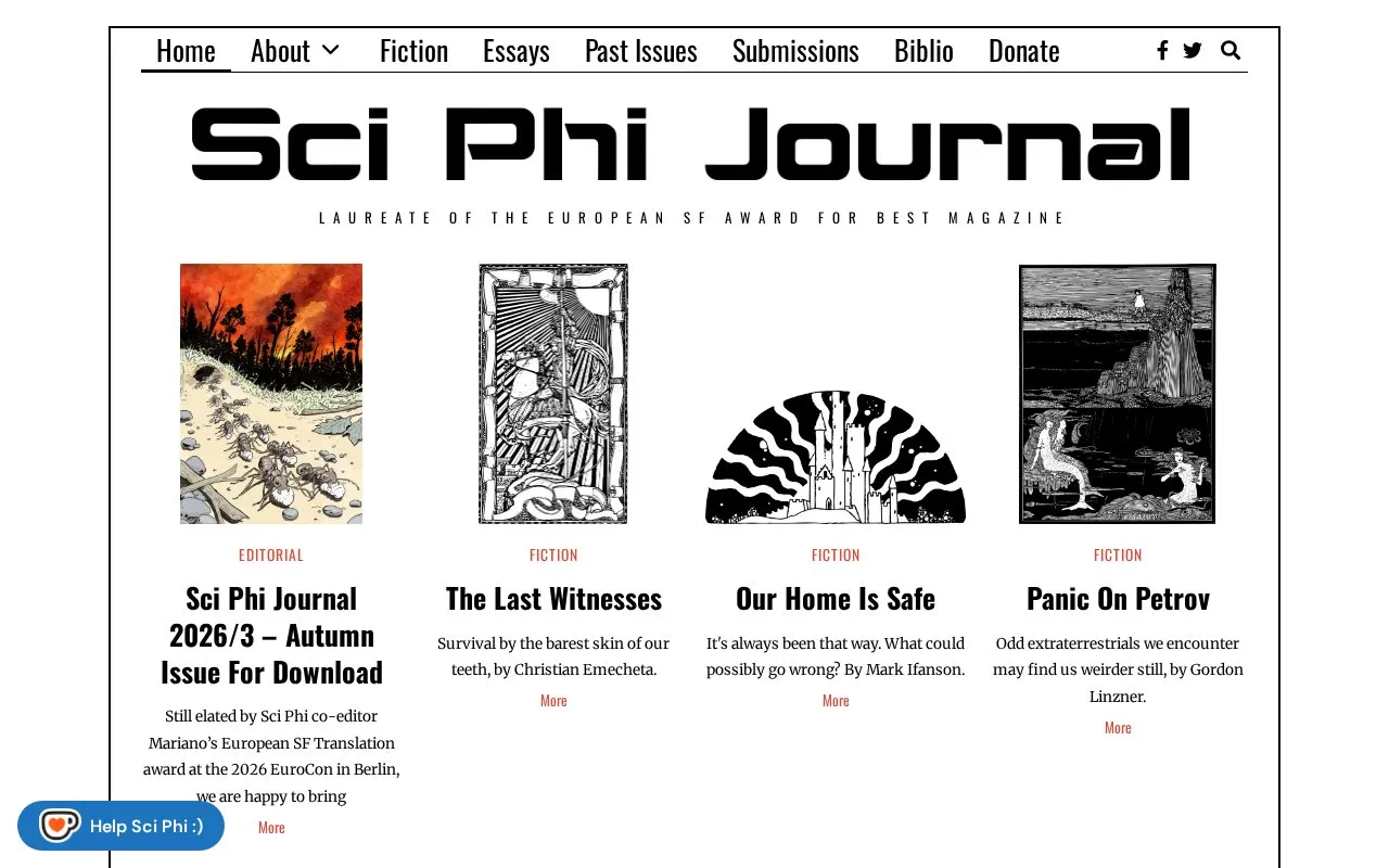 Sci Phi Journal homepage screenshot