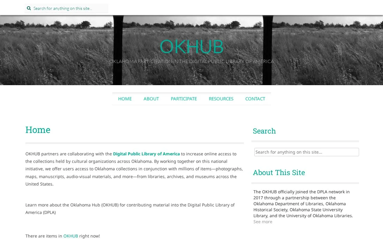 OKHub homepage screenshot