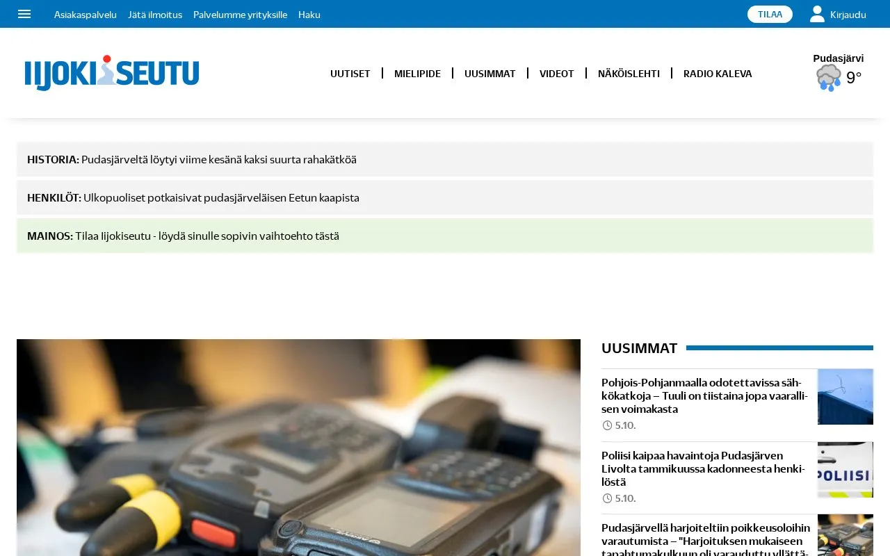 Iijokiseutu homepage screenshot