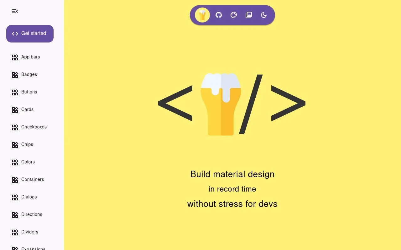 Beer CSS homepage screenshot