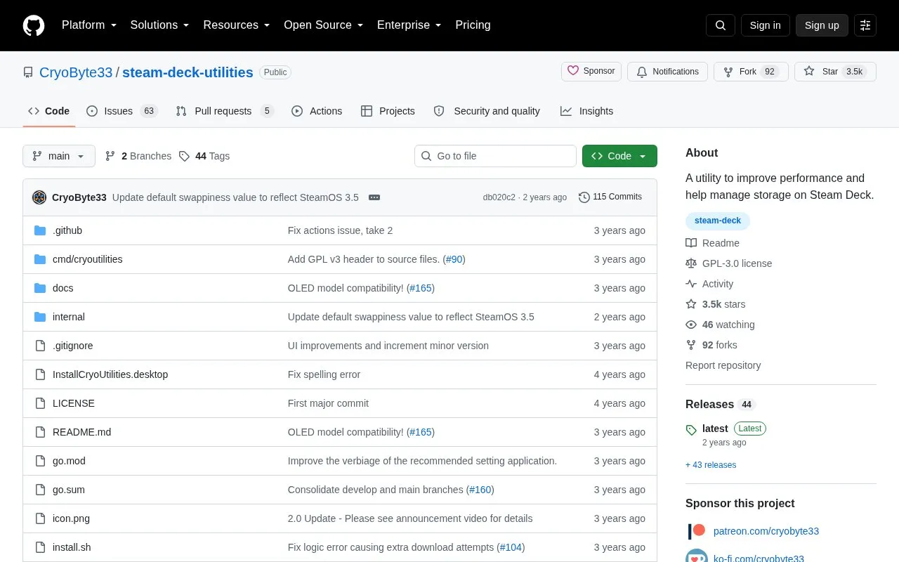 CryoUtilities homepage screenshot