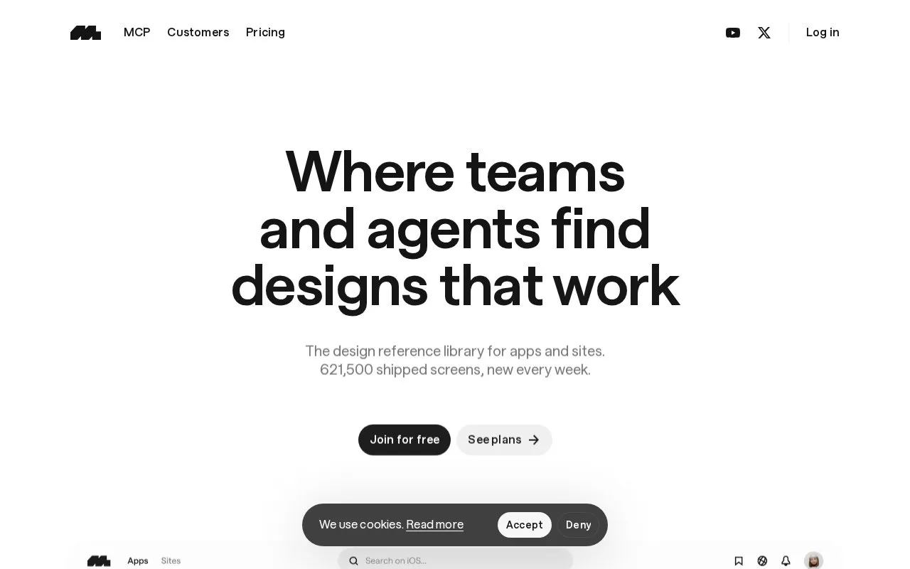 Mobbin homepage screenshot