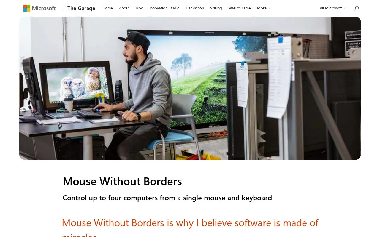 Mouse Without Borders homepage screenshot