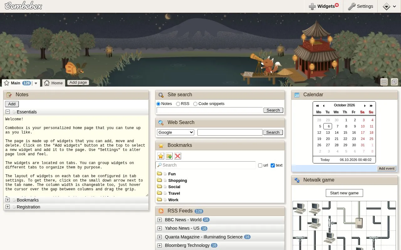 Combobox homepage screenshot