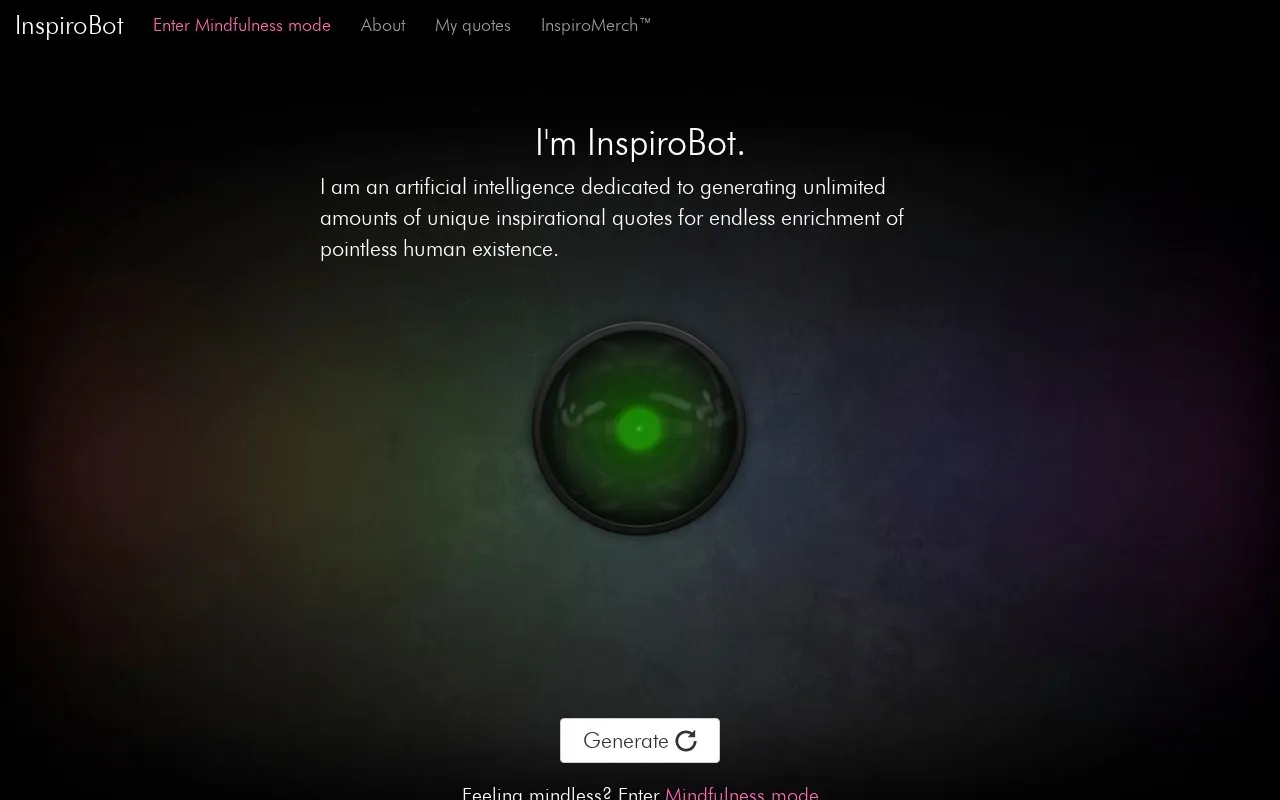InspiroBot homepage screenshot