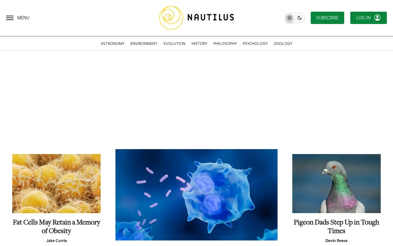 Nautilus homepage screenshot