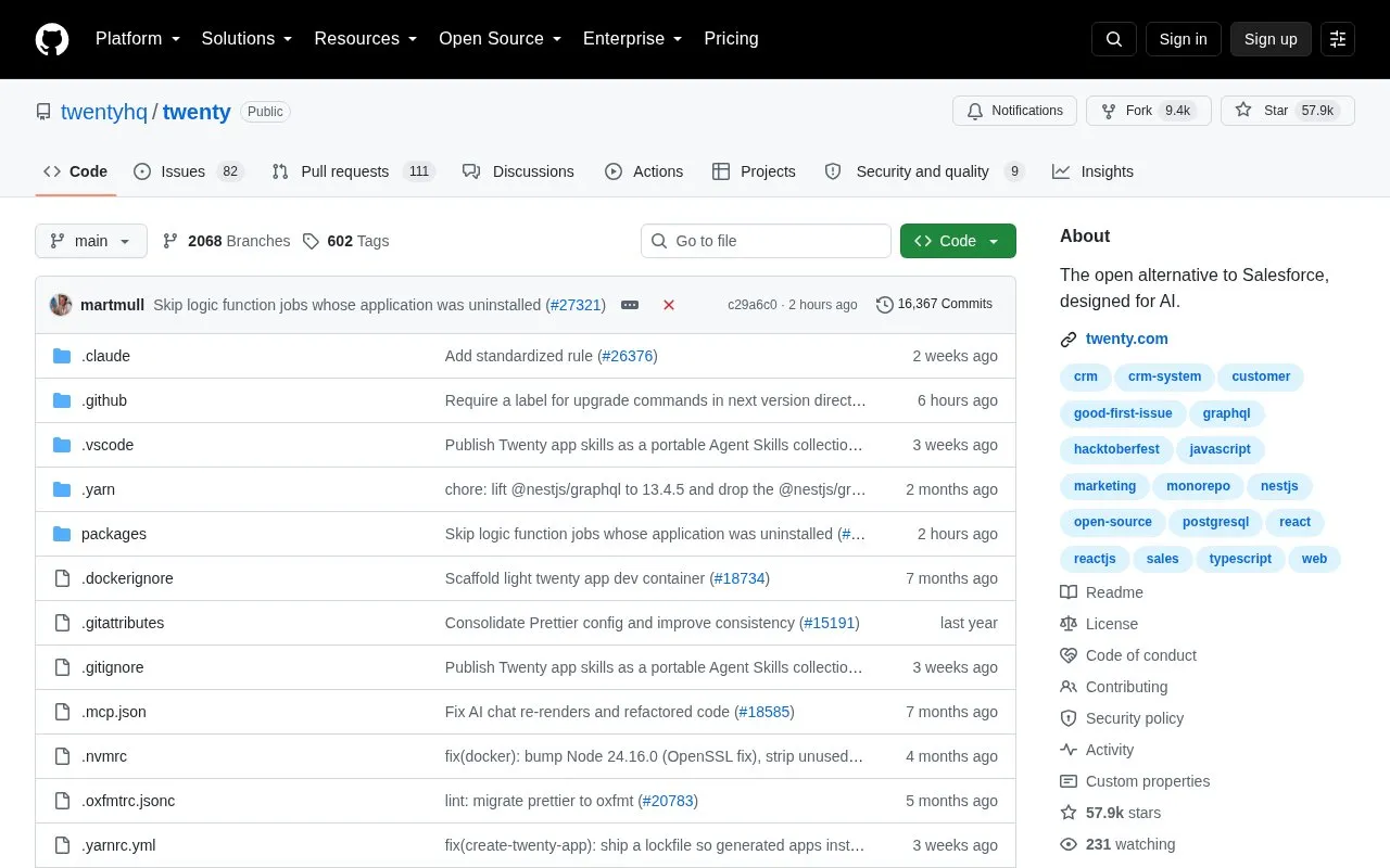 Twenty homepage screenshot