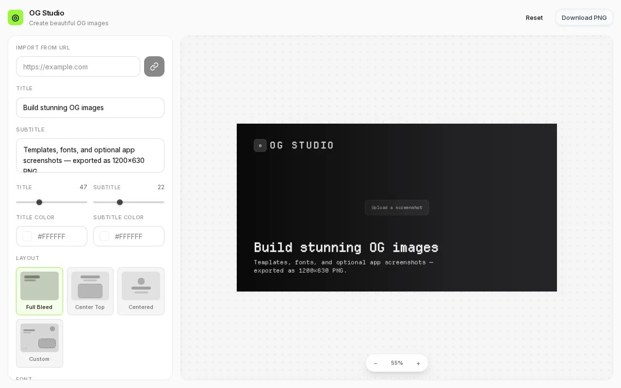 OG Image Generator homepage screenshot