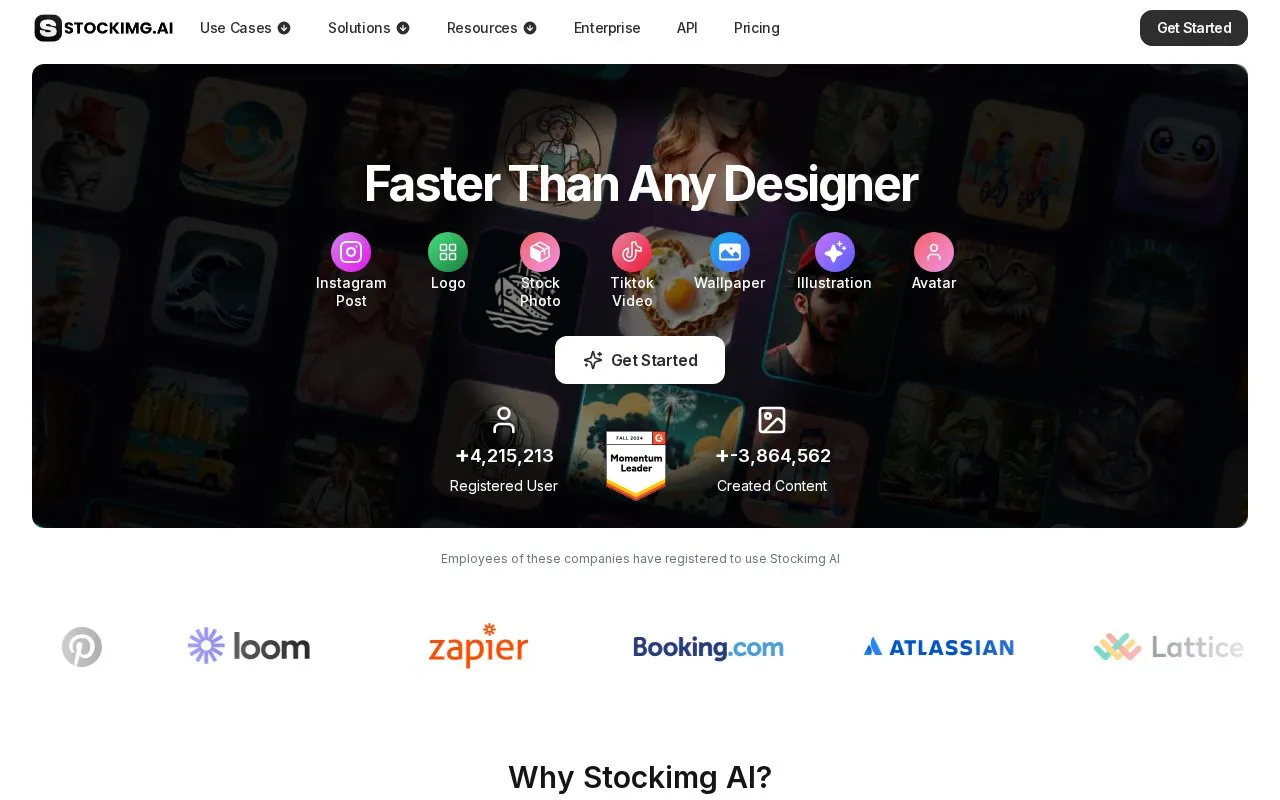 Stockimg AI homepage screenshot