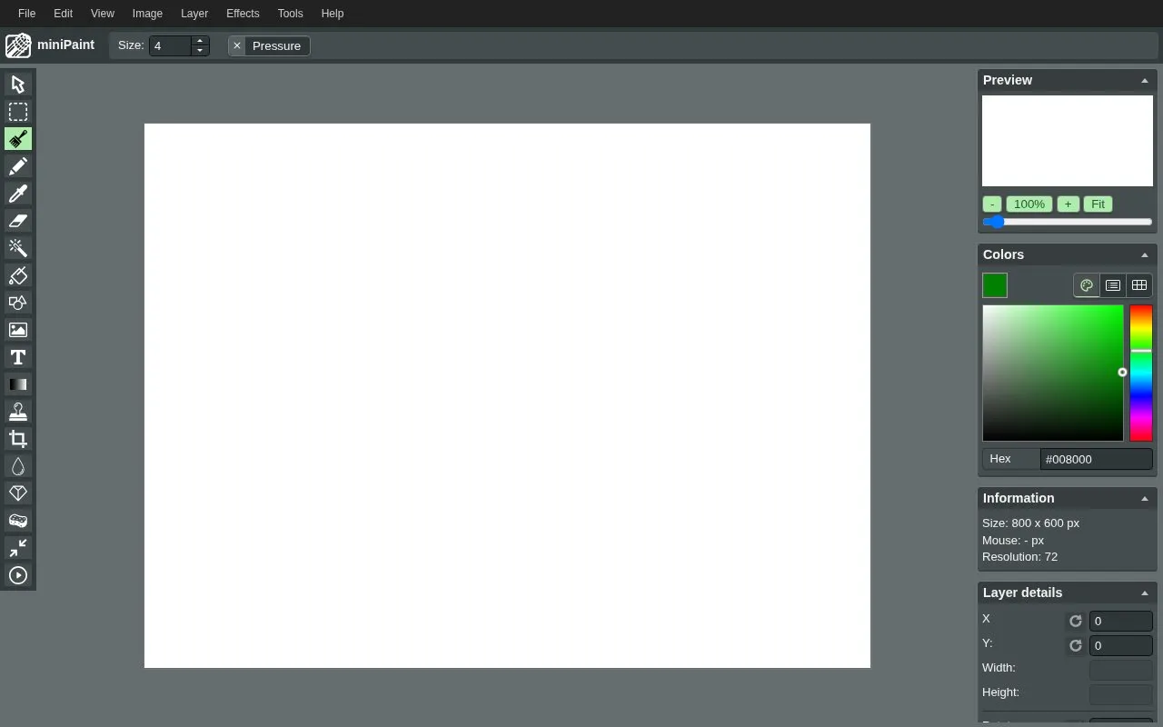 miniPaint homepage screenshot