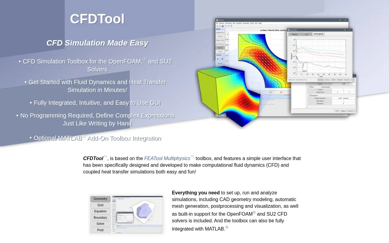 CFDTool homepage screenshot