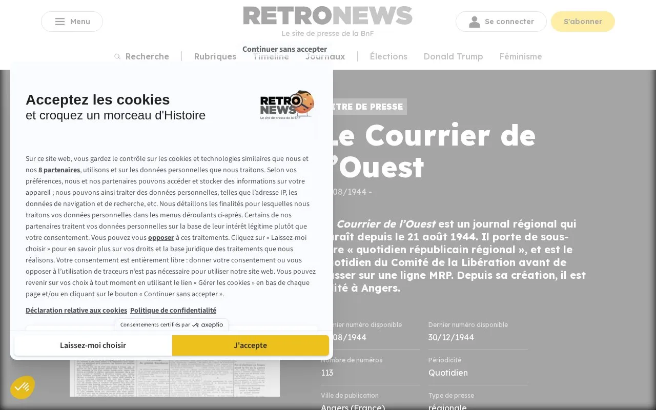 Petit Courrier homepage screenshot