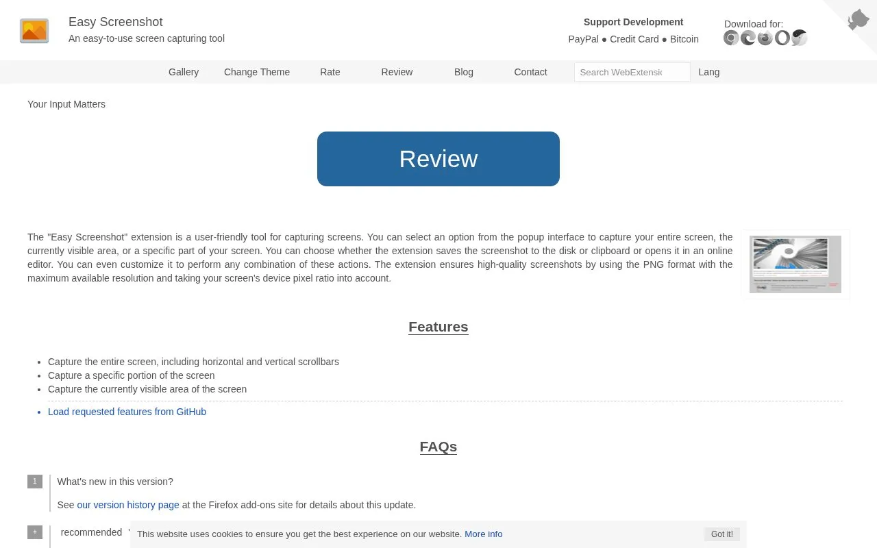 Easy Screenshot homepage screenshot