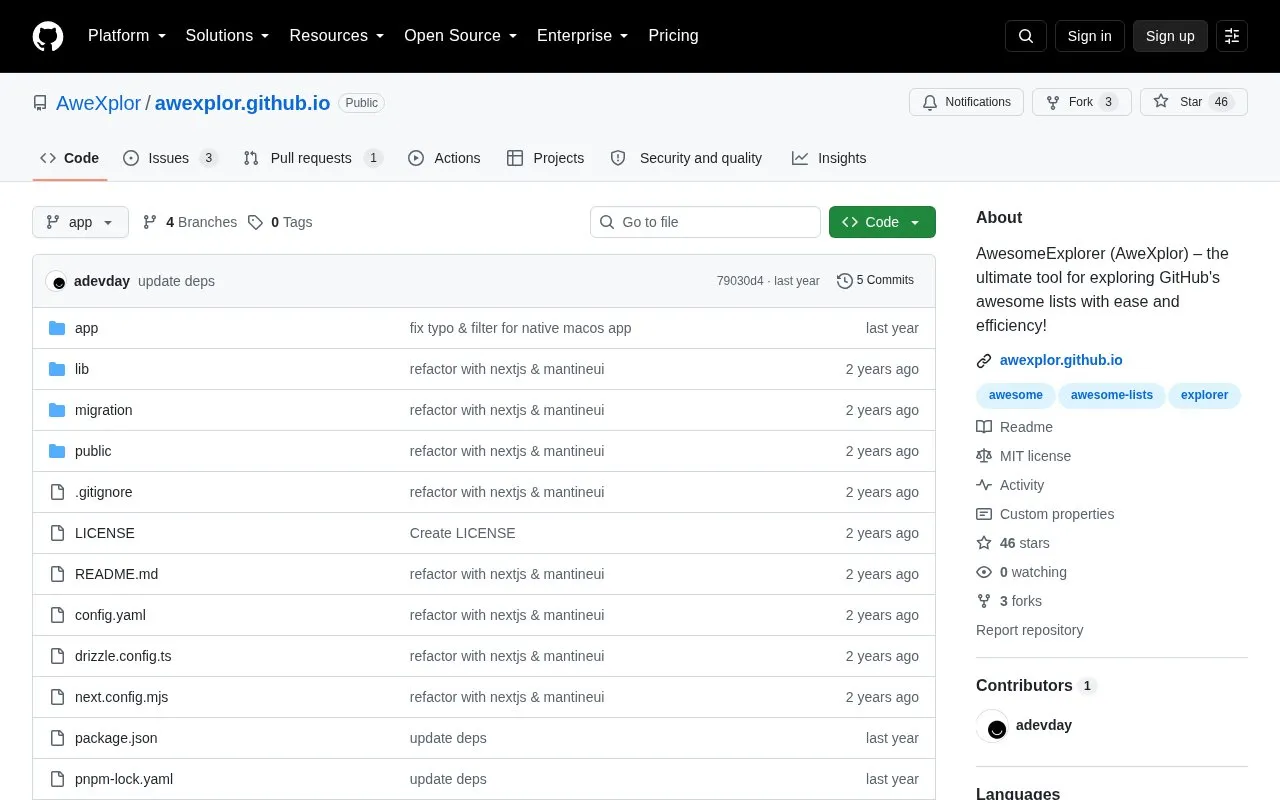 Awexplor.github.io homepage screenshot