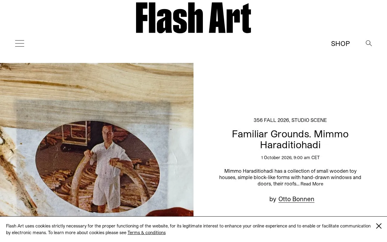 Flash Art homepage screenshot