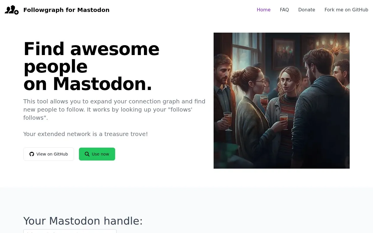 Followgraph homepage screenshot