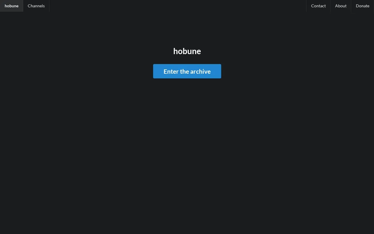 Hobune homepage screenshot