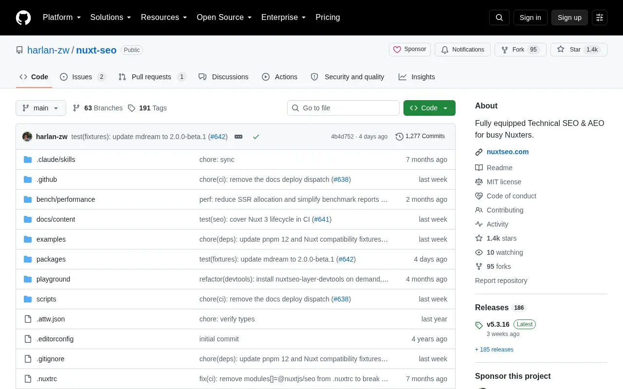 nuxt-seo homepage screenshot