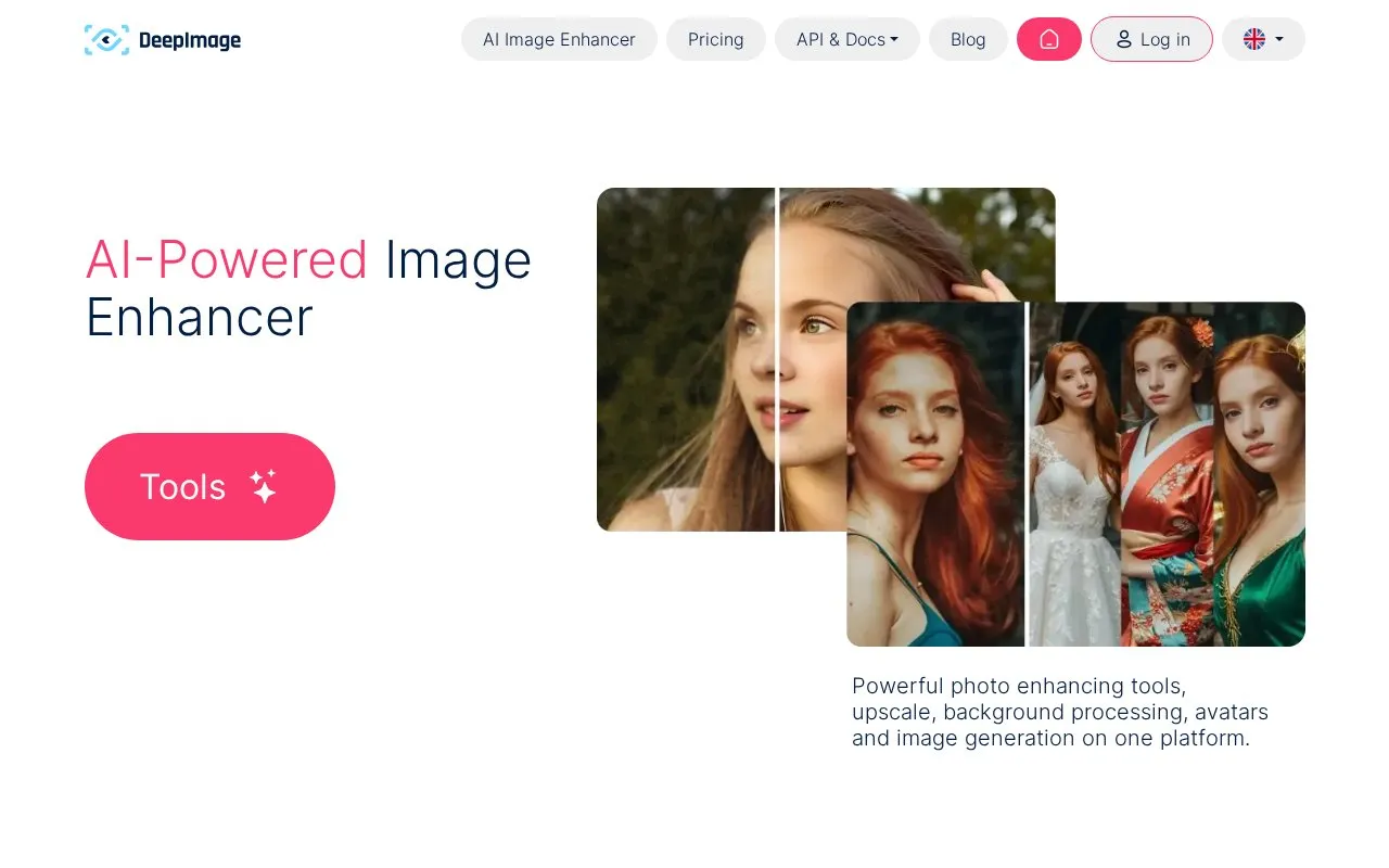 Deep Image homepage screenshot