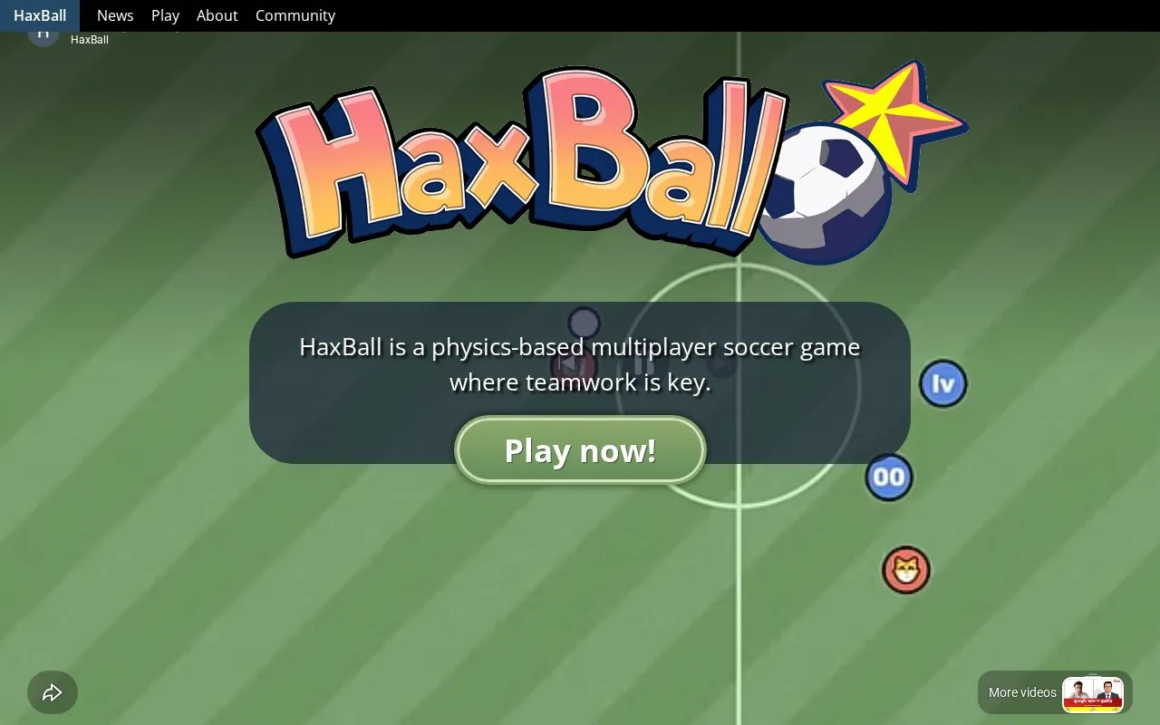 Haxball homepage screenshot