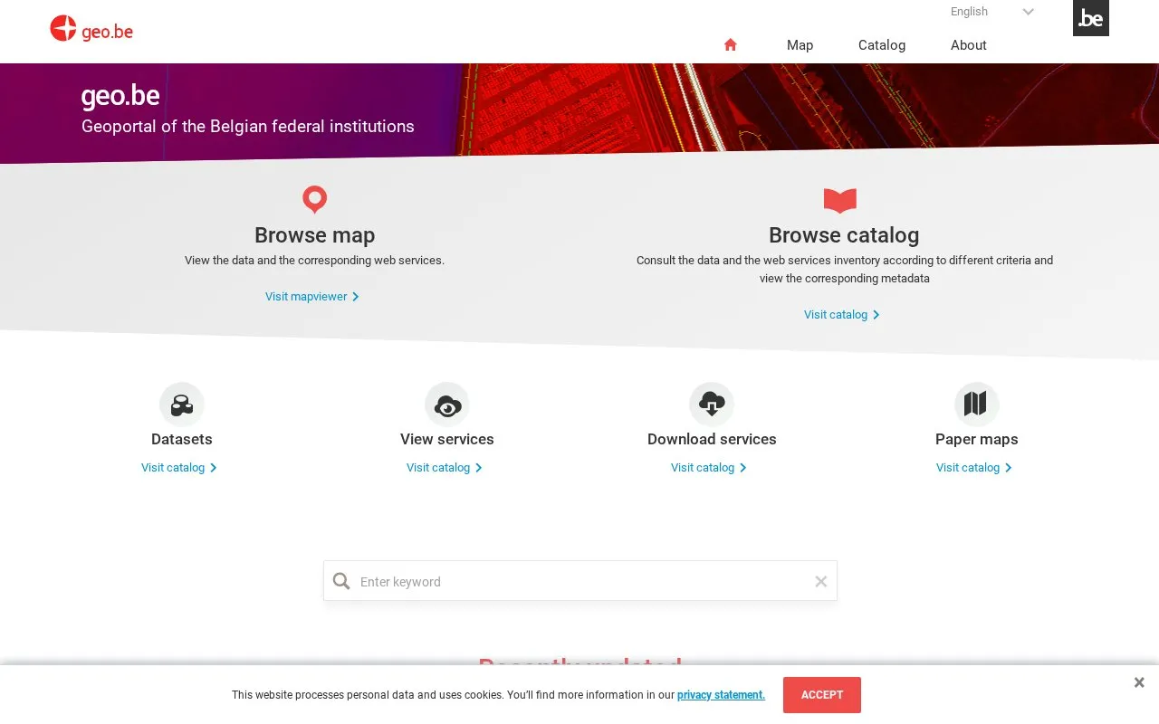 Geo BE homepage screenshot