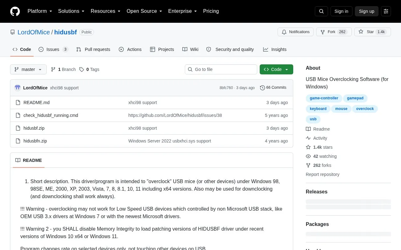 hidusbf homepage screenshot