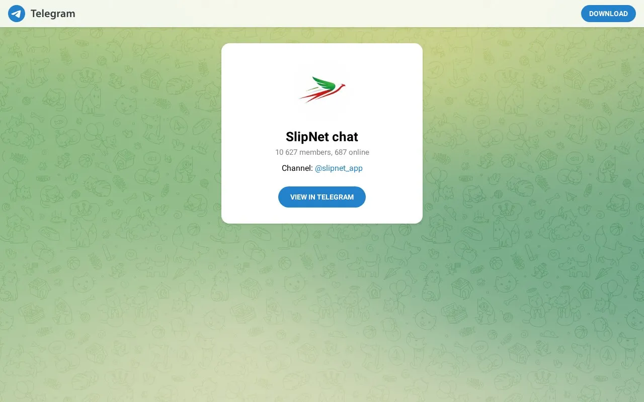 Slipnet Chat homepage screenshot