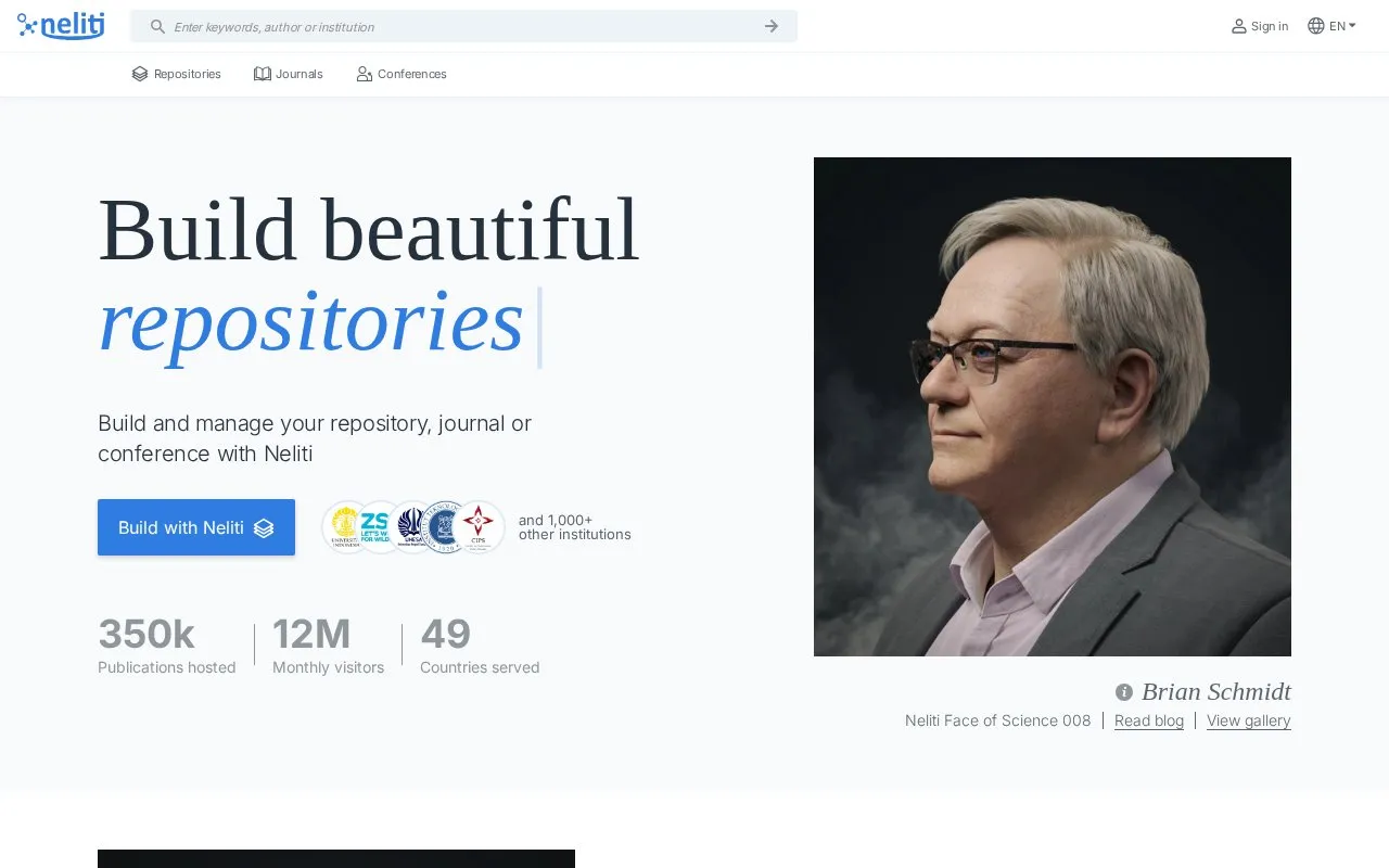 Neliti homepage screenshot